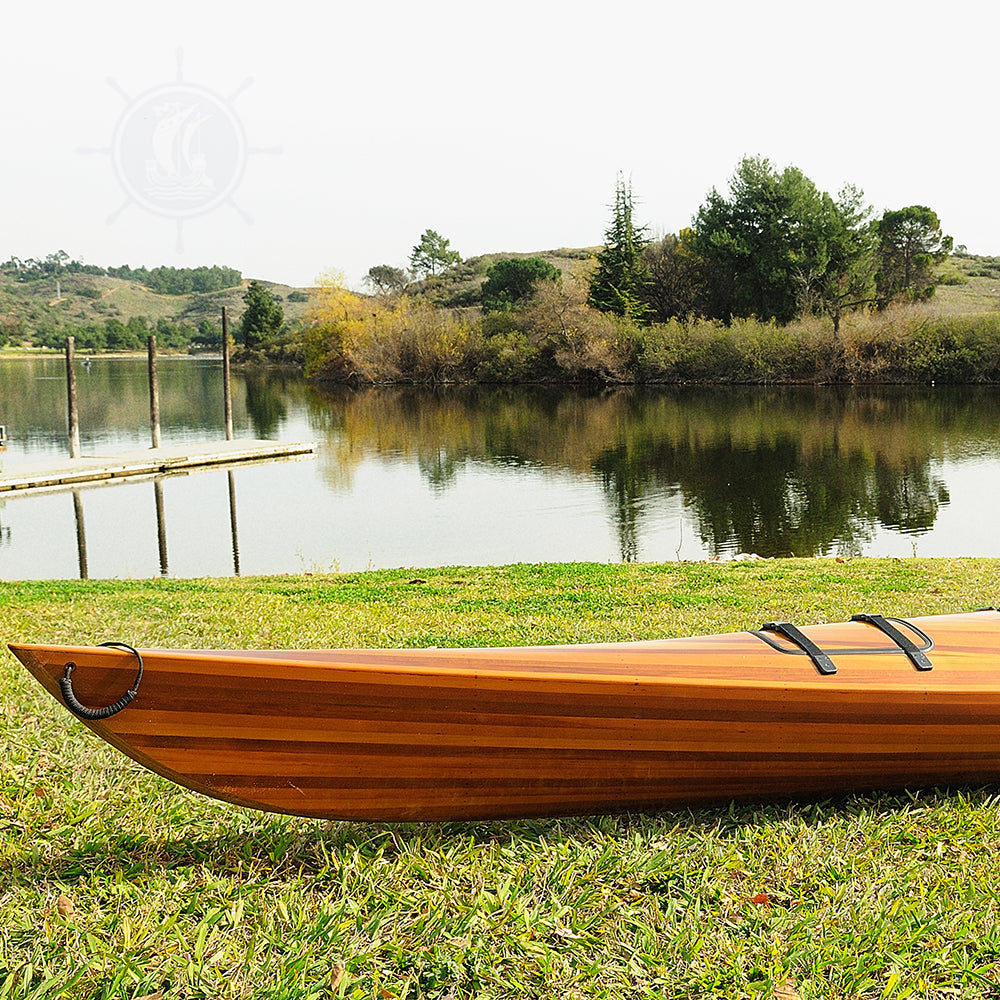 REAL KAYAK 17' - 1 PERSON | Wooden Kayak | Boat | Canoe with Paddles for fishing and water sports For Wholesale