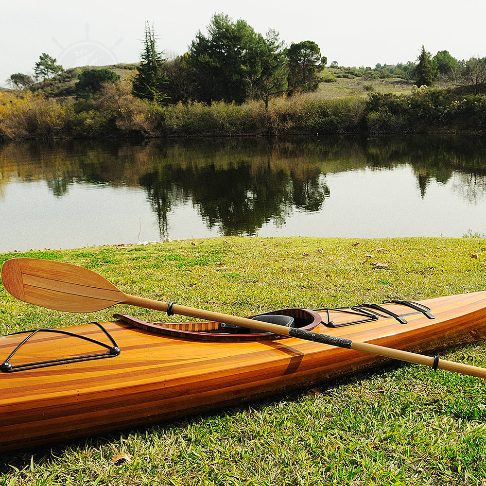 REAL KAYAK 17' - 1 PERSON | Wooden Kayak | Boat | Canoe with Paddles for fishing and water sports For Wholesale