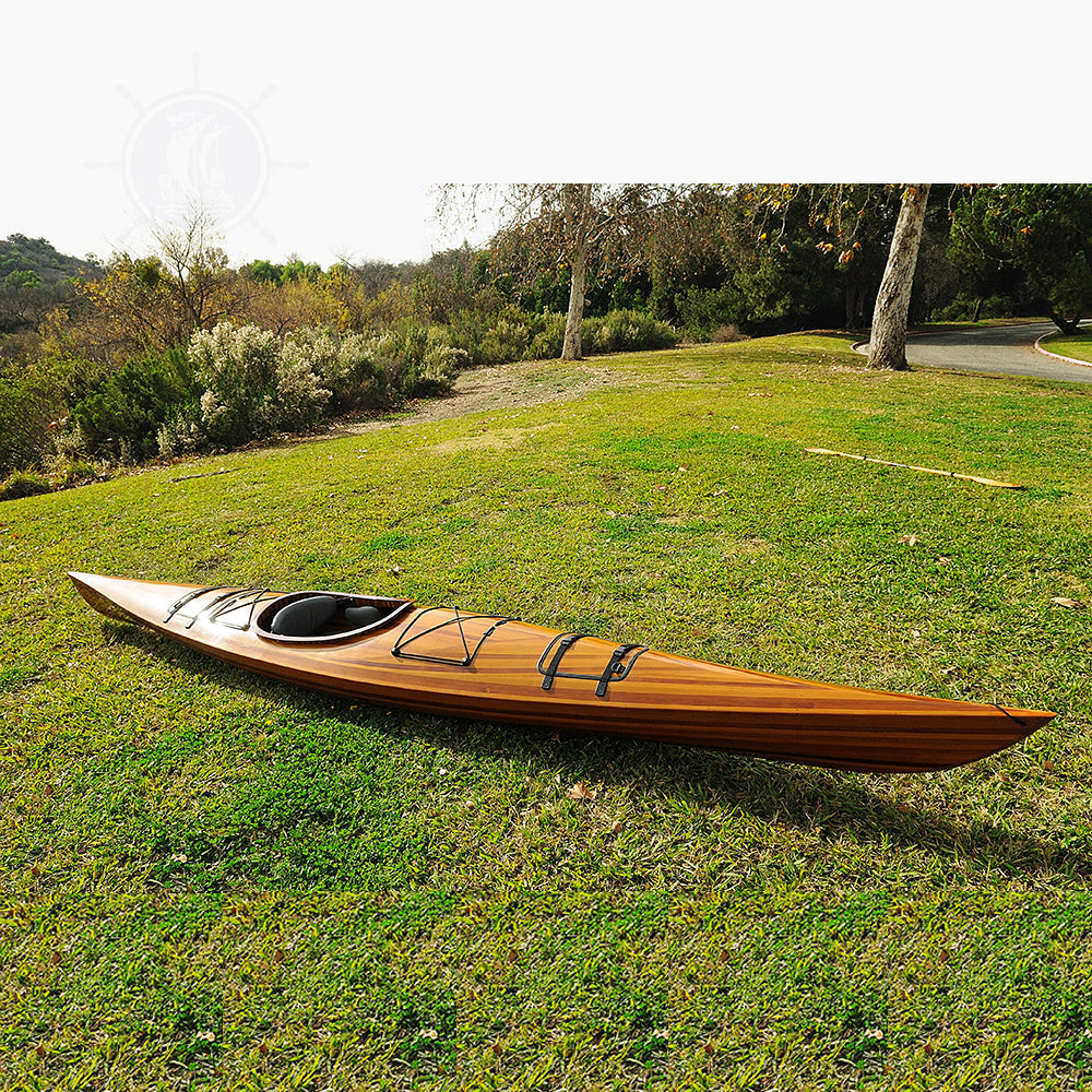 REAL KAYAK 17' - 1 PERSON | Wooden Kayak | Boat | Canoe with Paddles for fishing and water sports For Wholesale