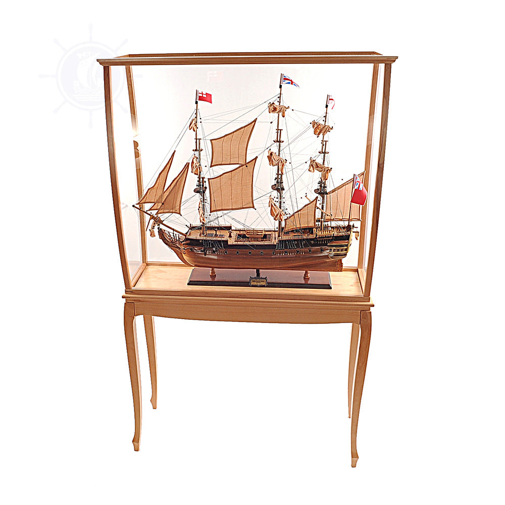 DISPLAY CASE BEECH TIMBER COLOR WITH LEGS | HIGH QUALITY DISPLAY CASE FOR MODEL SHIP | Multi sizes and style available For Wholesale