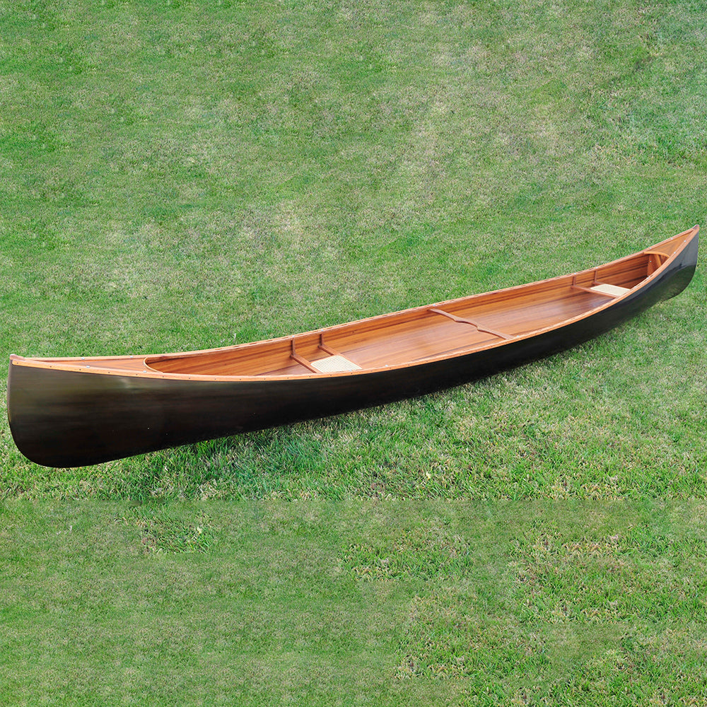 SKEENA CANOE DARK FINISH 18' | Wooden Kayak |  Boat | Canoe with Paddles for fishing and water sports