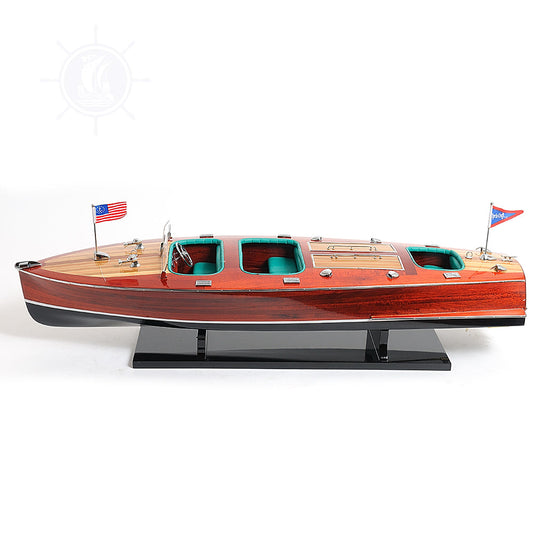 CHRIS CRAFT TRIPLE COCKPIT MODEL BOAT PAINTED L80 | Museum-quality | Fully Assembled Wooden Model boats For Wholesale