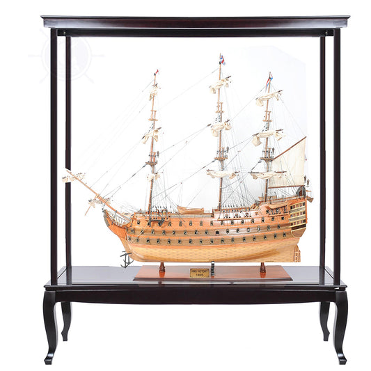 HMS VICTORY MODEL SHIP 56L WITH DISPLAY CASE XL NO GLASS | Museum-quality | Fully Assembled Wooden Ship Models