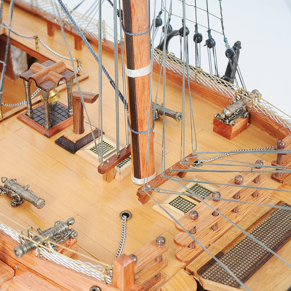 HMS VICTORY MODEL SHIP 56L WITH DISPLAY CASE XL NO GLASS | Museum-quality | Fully Assembled Wooden Ship Models