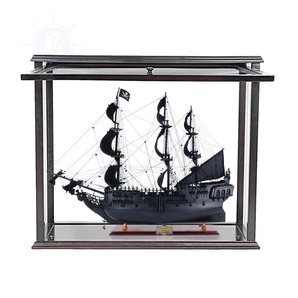 Black Pearl Pirate Ship Midsize With Display Case Front Open