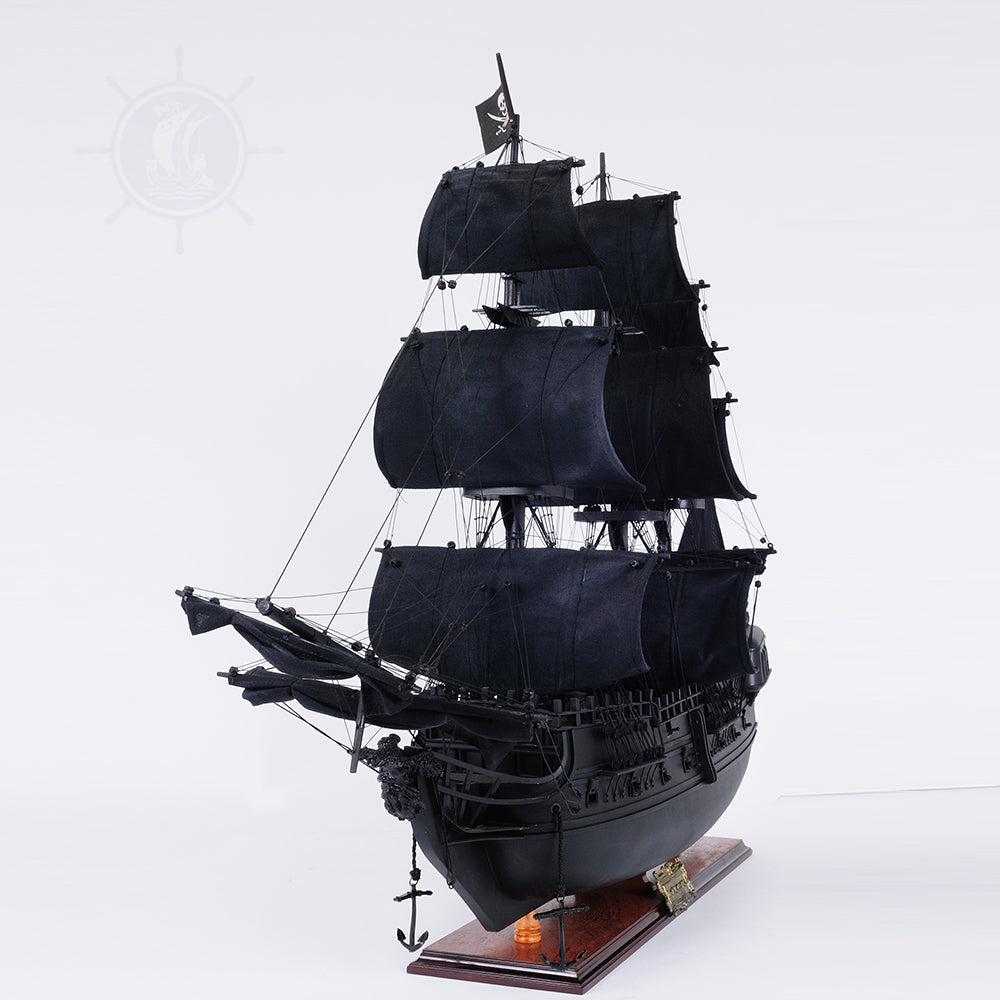 Black Pearl Pirate Ship Midsize With Display Case Front Open