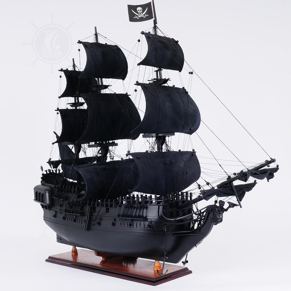 Black Pearl Pirate Ship Midsize With Display Case Front Open