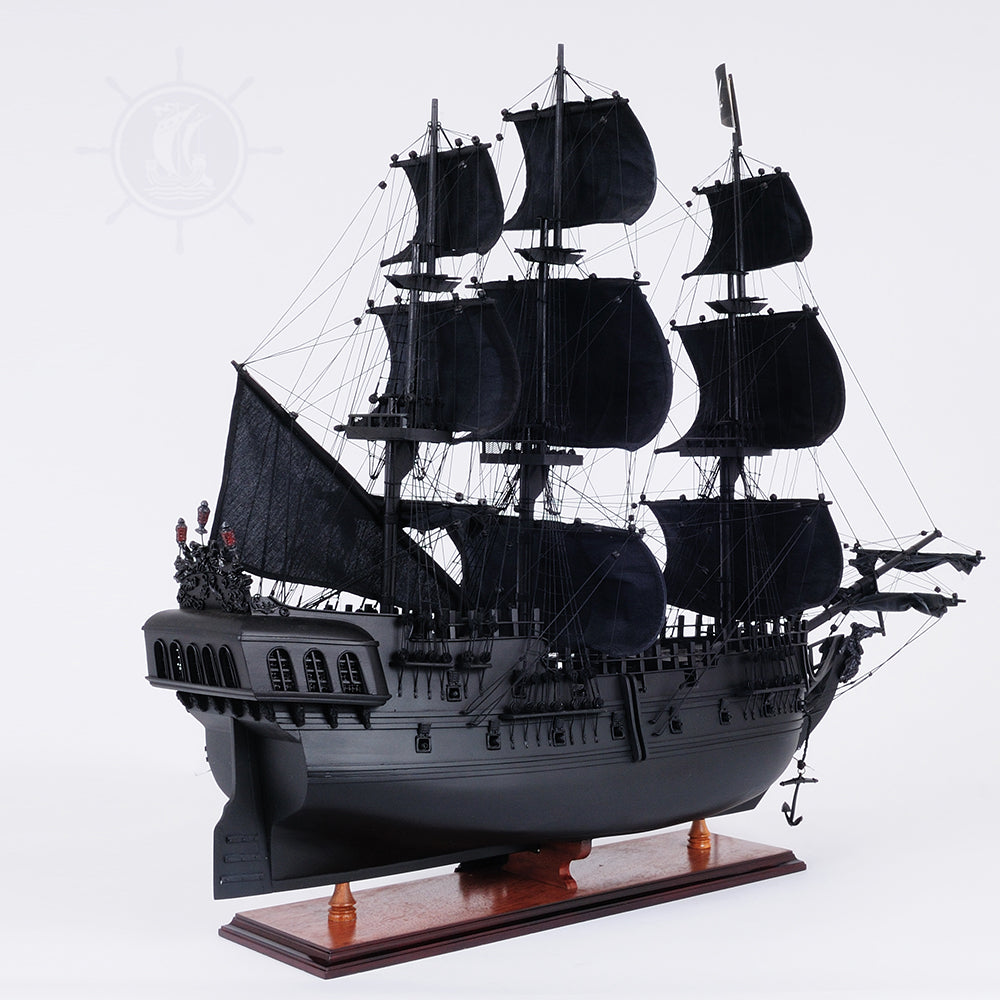 Black Pearl Pirate Ship Midsize With Display Case Front Open