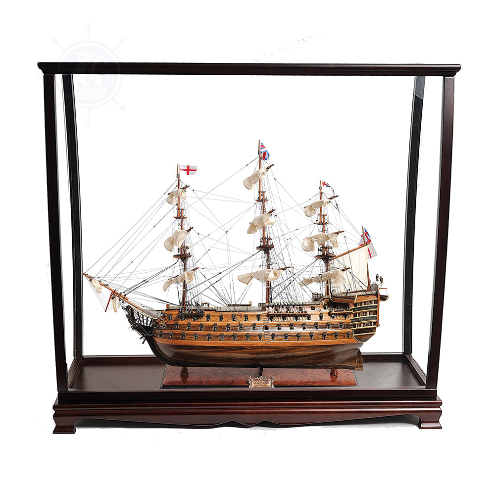 HMS VICTORY MODEL SHIP LARGE WITH TABLE TOP DISPLAY CASE | Museum-quality | Fully Assembled Wooden Ship Models