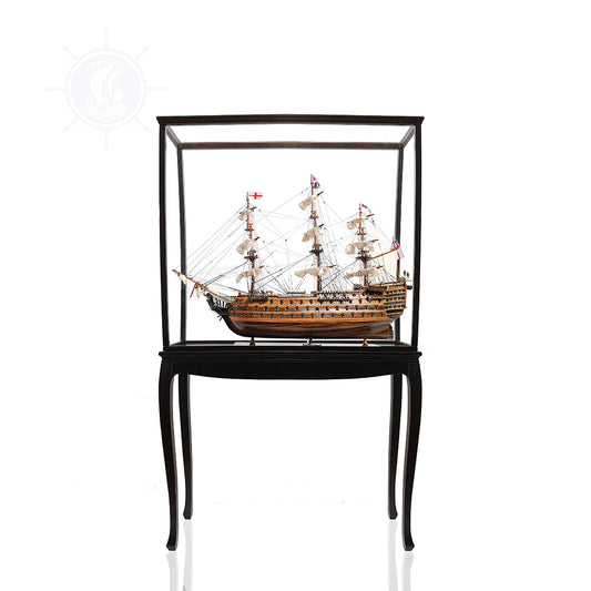 HMS VICTORY MODEL SHIP LARGE WITH FLOOR DISPLAY CASE | Museum-quality | Fully Assembled Wooden Ship Models