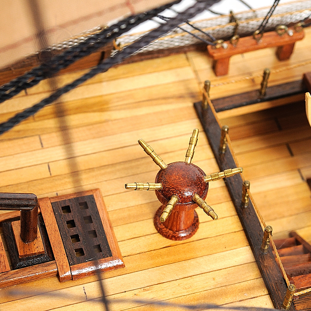 HMS SURPRISE MODEL SHIP LARGE WITH FLOOR DISPLAY CASE | Museum-quality | Fully Assembled Wooden Ship Models