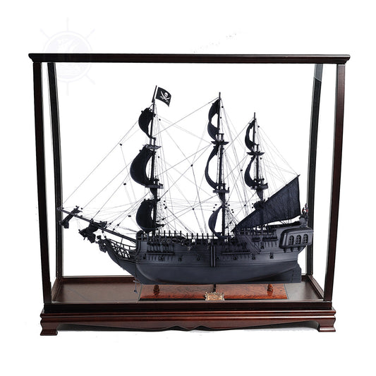 BLACK PEARL PIRATE SHIP MODEL SHIP LARGE WITH TABLE TOP DISPLAY CASE | Museum-quality | Fully Assembled Wooden Ship Models