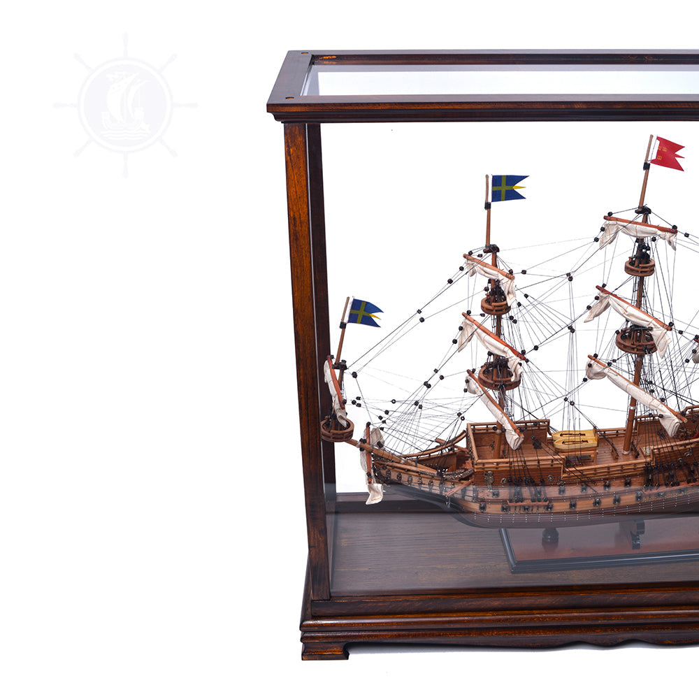 DISPLAY CASE FOR MIDSIZE TALL SHIP CLASSIC BROWN | HIGH QUALITY P095 DISPLAY CASE FOR MODEL SHIP | Multi sizes and style available For Wholesale