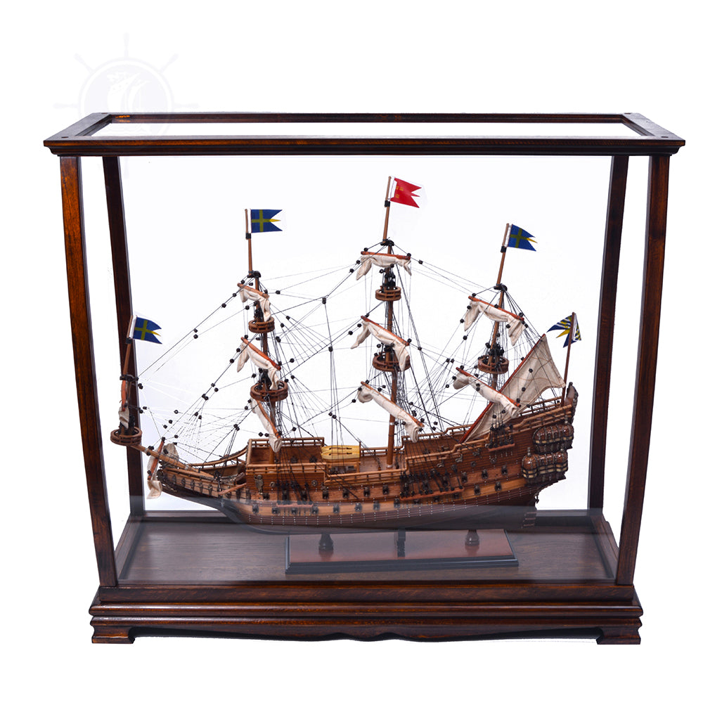 DISPLAY CASE FOR MIDSIZE TALL SHIP CLASSIC BROWN | HIGH QUALITY P095 DISPLAY CASE FOR MODEL SHIP | Multi sizes and style available For Wholesale