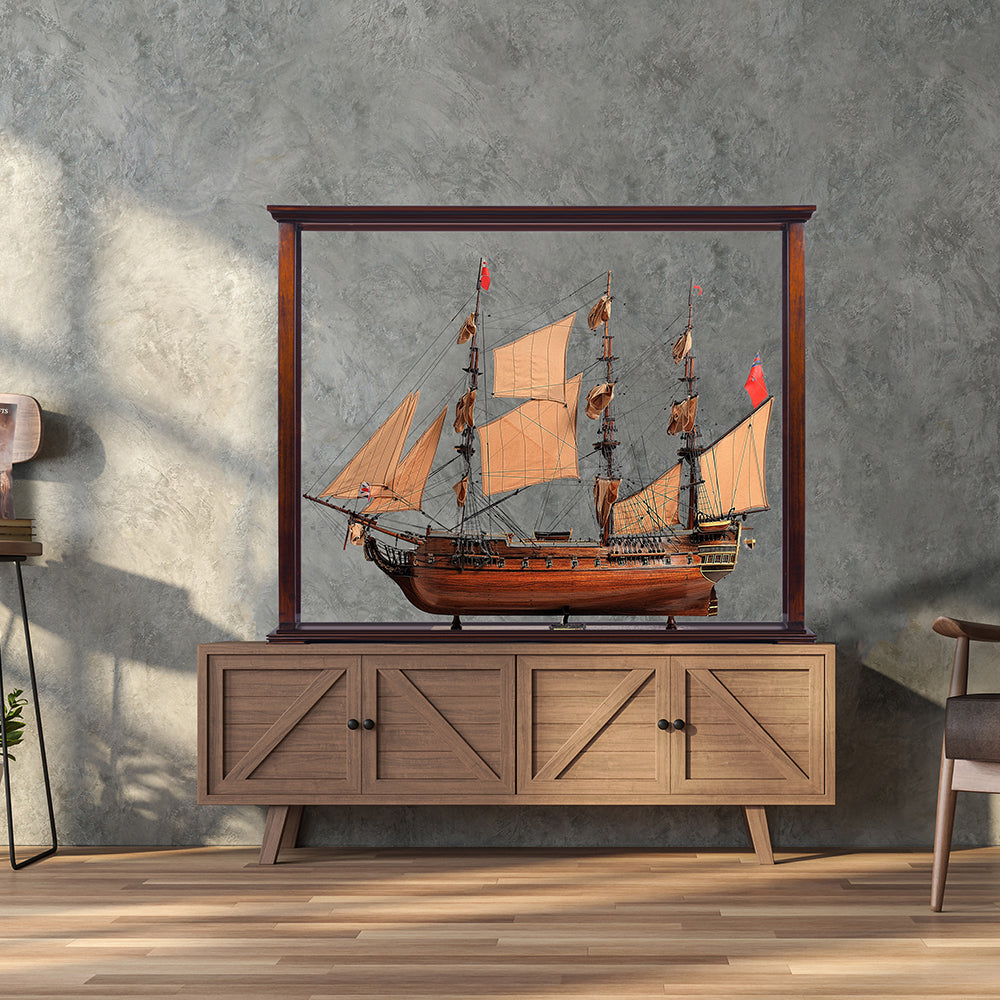 TABLE TOP DISPLAY CASE CLASSIC BROWN | HIGH QUALITY DISPLAY CASE FOR MODEL SHIP | Multi sizes and style available For Wholesale