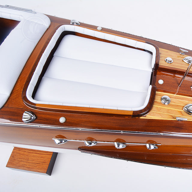 Riva Aquarama Half-Painted Attached Basement | Museum-quality | Fully Assembled Wooden Model boats For Wholesale