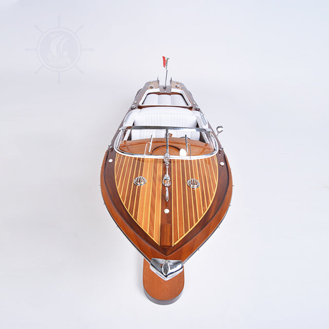 Riva Aquarama Half-Painted Attached Basement | Museum-quality | Fully Assembled Wooden Model boats For Wholesale