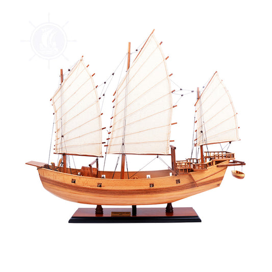 CHINESE JUNK MODEL BOAT NATURAL FINISH | Museum-quality | Fully Assembled Wooden Model boats For Wholesale