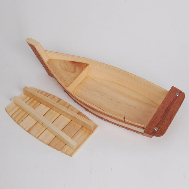 WOODEN SUSHI BOAT SERVING TRAY L40 For Wholesale