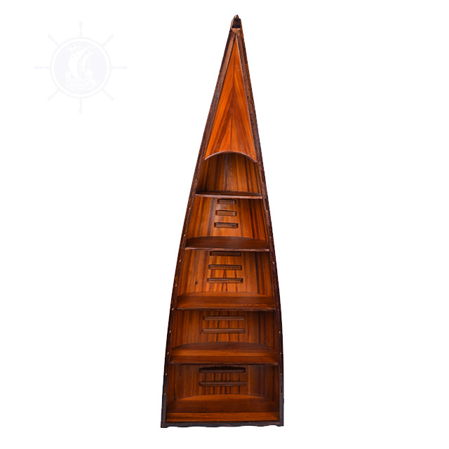 Canoe Book Shelf Antique | High-quality | Fully Assembled Wooden Ship Models For Wholesale