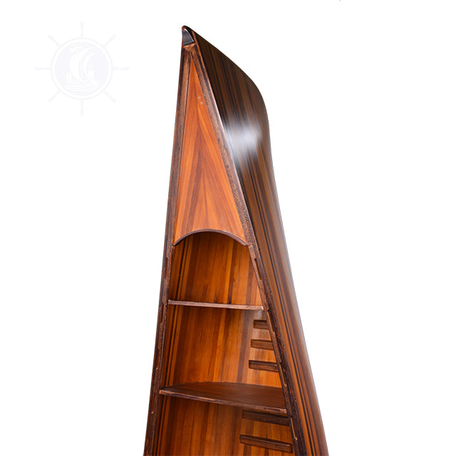 Canoe Book Shelf Antique | Museum-quality | Fully Assembled Wooden Ship Models For Wholesale