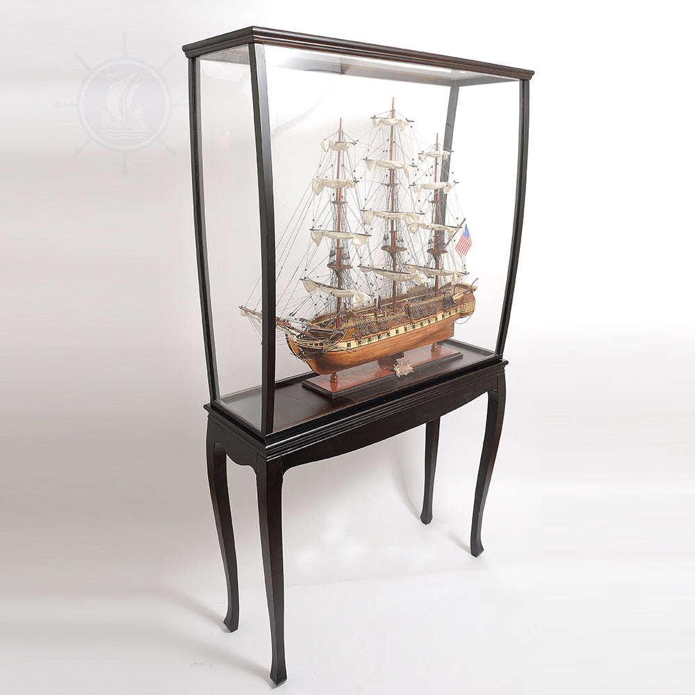 DISPLAY CASE DARK MAHOGANY COLOR WITH LEGS | HIGH QUALITY DISPLAY CASE FOR MODEL SHIP | Multi sizes and style available For Wholesale