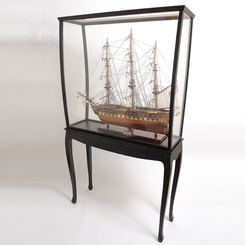 DISPLAY CASE DARK MAHOGANY COLOR WITH LEGS | HIGH QUALITY DISPLAY CASE FOR MODEL SHIP | Multi sizes and style available For Wholesale