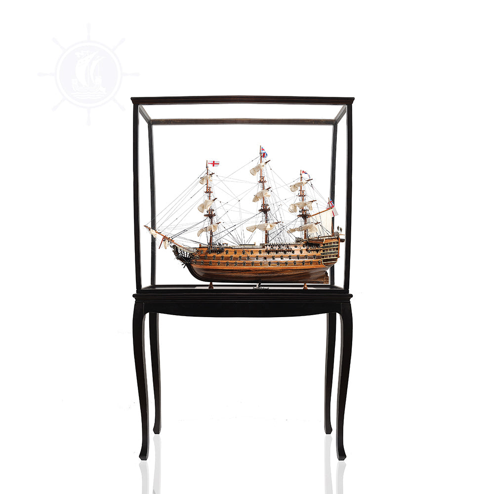 DISPLAY CASE DARK MAHOGANY COLOR WITH LEGS | HIGH QUALITY DISPLAY CASE FOR MODEL SHIP | Multi sizes and style available For Wholesale