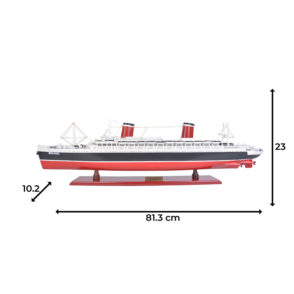 SS UNITED STATES CRUISE SHIP MODEL | High-quality Cruiser| Fully Assembled Wooden Model Ship For Wholesale